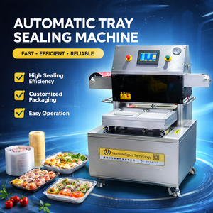 Machine de scellage automatique de barquettes alimentaires électriques commerciales <span class=keywords><strong>pour</strong></span> emballage sous atmosphère modifiée (MAP) avec film <span class=keywords><strong>pour</strong></span> repas prêts à consommer, viande et produits chimiques - Product Image 1
