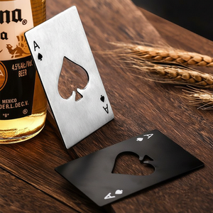 Cartes PVC transparentes Offres Spéciales petit ouvre-bouteille en acier inoxydable blanc Double face impression Souvenir ouvre-bouteille en métal - Product Image 1