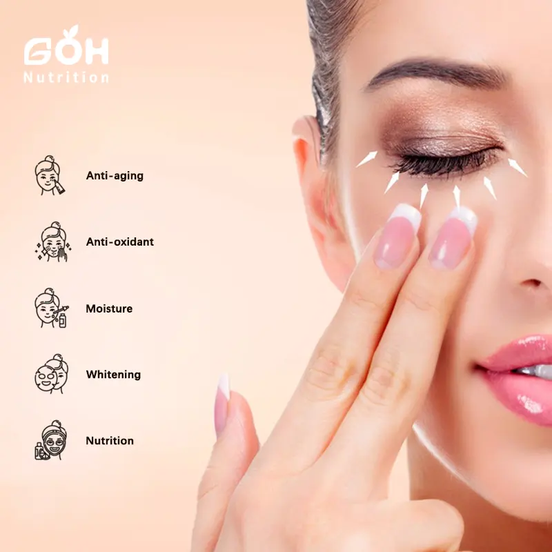 GOH OEM निजी लेबल के साथ शक्तिशाली त्वचा Whitening विटामिन सी Gummies कोलेजन Hyaluronic एसिड Gummies