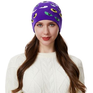 Halloween Knitted <b>Hat</b> With Pumpkin Ghost Skull Design Unisex Winter <b>Warm</b> Foldable Acrylic Fiber Party <b>Hat</b> - Product Image 3