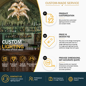 <span class=keywords><strong>Lustre</strong></span> LED vintage en cristal doré en forme de <span class=keywords><strong>palmier</strong></span> avec frondes étagées et prismes en cascade, garantie 5 ans pour hall d'hôtel de prestige - Product Image 6