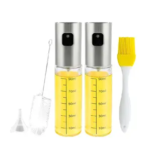 定制玻璃喷雾瓶烧烤不锈钢橄榄油喷雾器套装，用于食用油分配器瓶