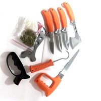 Ensemble de couteaux de chasse à lame fixe, manche en plastique camouflage, kit de préparation de gibier en plein air, processeur de gibier portable, service OEM