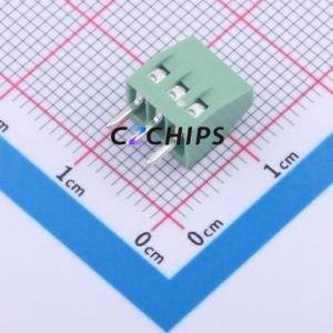 TY308-2.54-03P-14-00AH Screw Terminal Block Through hole Component (THT),P=2.54mm Connector 1x3P 2.54mm Green Through Hole - Product Image 2