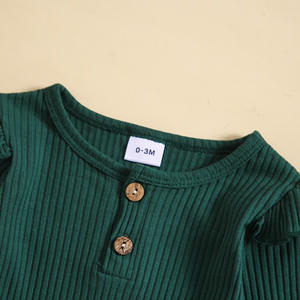 Set Estivo in Cotone Traspirante a Maniche Lunghe <span class=keywords><strong>3</strong></span> Pezzi per Bambine con Stampa Lettering alla Moda 0-18 <span class=keywords><strong>Mesi</strong></span> - Product Image 3