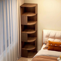 Armoire d'angle moderne en bois avec étagère triangulaire et casier simple pour chambre et salon - Grande capacité, rangement gain de place