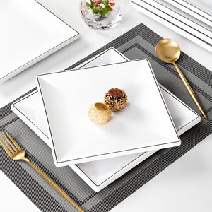 Xiangyuan <b>melamine</b> tableware <b>plates</b>, square commercial restaurant <b>plates</b>, imitation porcelain <b>plates</b> for cold dishes, fried - Product Image 2