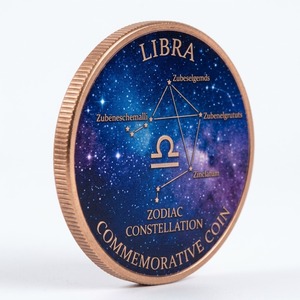 Moneta in Rame Talismano della Giustizia Libra Venere Segno Zodiacale Aria 1oz del Produttore OEM per Boutique New Age - Product Image 2