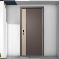 Pintu Baja Modern Pintar dengan Kunci Elektronik, Pintu Masuk Ayun, Pintu Depan Berlapis Bubuk