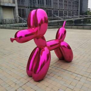 Ukiran anjing balon baja tahan karat tahan lama desain Modern Multi warna kreatif patung batu seni logam taman luar ruangan - Product Image 2
