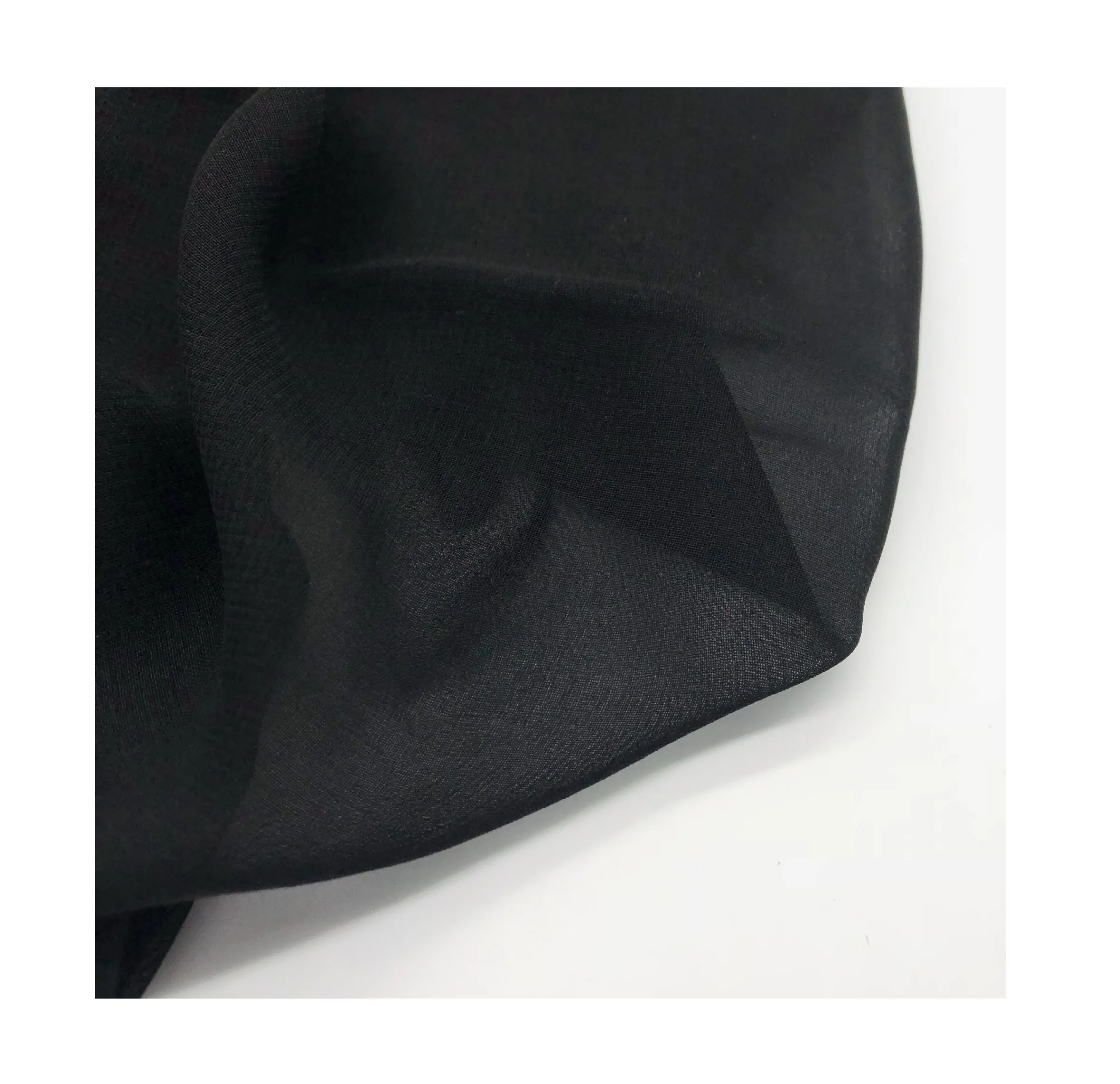 Dubai Muslim lembut 100% poliester sifon hitam Turki gaun Abaya Nida Zoom kain krep kain