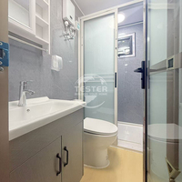 Maison moderne à cadre de conteneur en forme d'aile de biplan Panneau sandwich de vie mobile Petites maisons respirantes avec cuisine et salle de bain