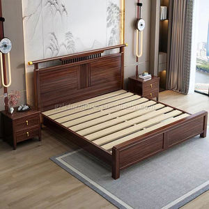 Base de <span class=keywords><strong>Cama</strong></span> Moderna King/Queen con <span class=keywords><strong>Cajones</strong></span> de Almacenamiento de Madera Maciza y Respaldo Alto para Dormitorio Familiar u Hotel - Product Image 3