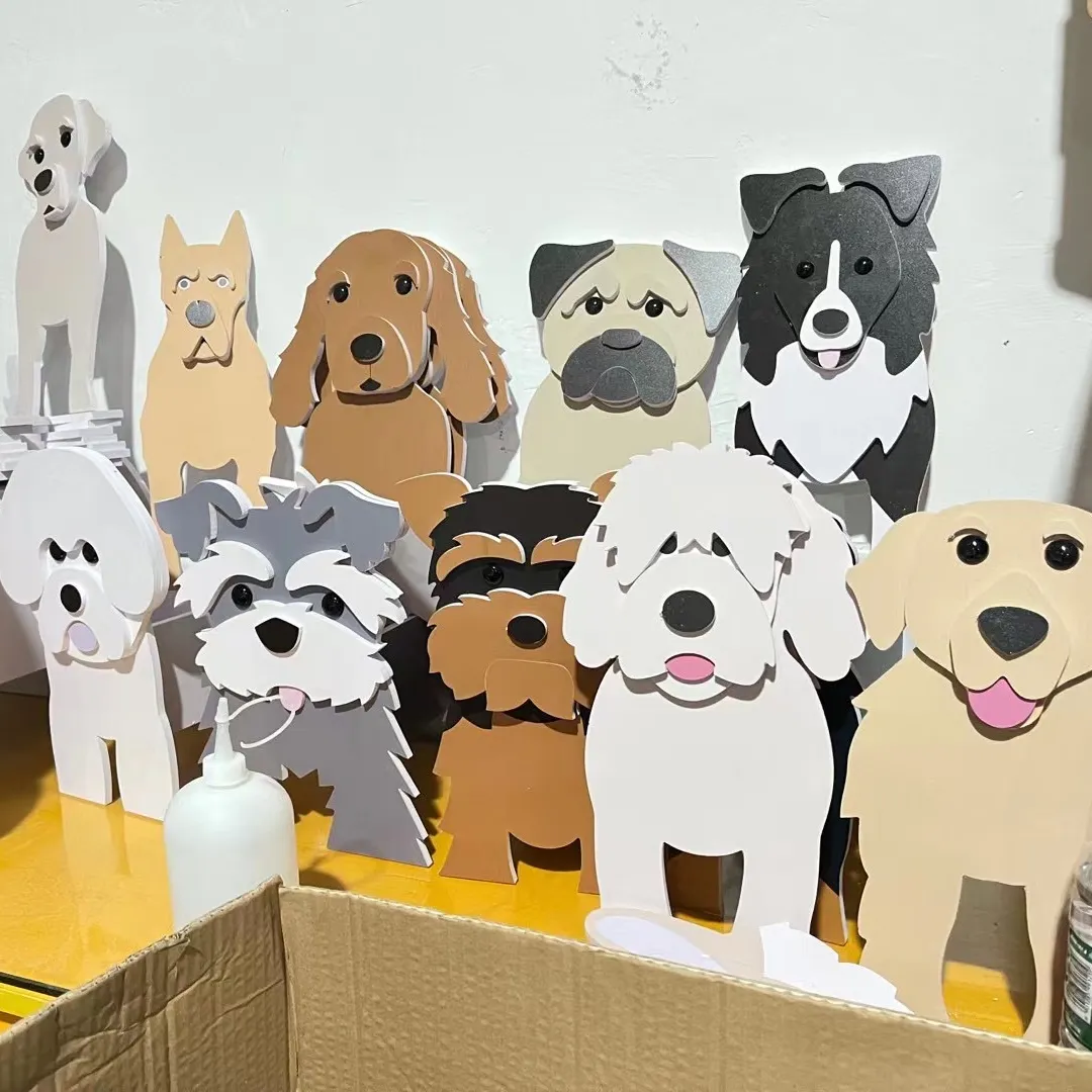 Pet Dog Vườn Trang Trí Handmade Dog Planter Nồi Dễ Thương Hình Dạng Động Vật Trồng Sân Sau Tùy Chỉnh Ngoài Trời Trồng Chậu