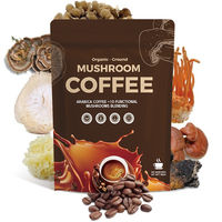 Poudre de champignons Reishi et Crinière de lion, extrait végétal de qualité alimentaire, soutient la santé intestinale, l'énergie et la concentration, extrait végétal pour café aux champignons
