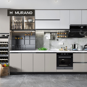 Gabinetes <span class=keywords><strong>de</strong></span> Cocina Modernos Minimalistas <span class=keywords><strong>de</strong></span> Lujo con Paneles <span class=keywords><strong>de</strong></span> PET Integrados, Diseño Personalizado para Toda la Casa - Product Image 1