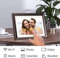 Cadre photo numérique en bois avec WiFi, 10,1 pouces, nouveau, affichage d'album, vidéo, cadre photo numérique en bois