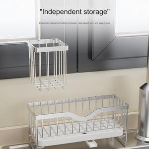 Organizador de fregadero de <span class=keywords><strong>cocina</strong></span> de acero inoxidable 304, cerca alta, fregadero de esponja Caddy para <span class=keywords><strong>cocina</strong></span> con soporte de esponja de Bruswel extraíble elegante - Product Image 2