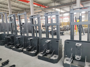 Empilhador de paletes de mão hidráulico de alta elevação de transporte de curta distância com pernas fixas e garfos ajustáveis - Product Image 5