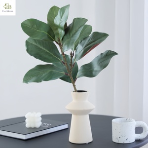 Ramo di Magnolia Artificiale in Lattice Effetto Reale 57cm con <span class=keywords><strong>Foglie</strong></span> Verdi, <span class=keywords><strong>Marroni</strong></span> e Rosse Autunnali e Boccioli per Decorazioni Matrimoni, Casa e Natale - Product Image 4