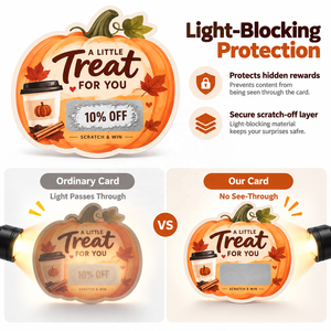 Halloween Trick or Treat Digital Printing Gloss Varnish Ghost Christmas Scratch off Game Cards for Activities - Product Image 6