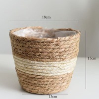 Grand panier à plantes en plastique PE tissé, moderne, écologique et durable, pour l'extérieur/l'intérieur, pot de fleurs
