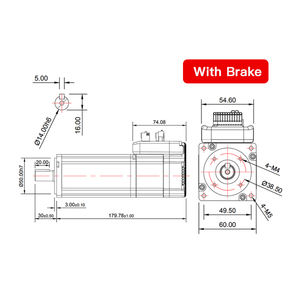JMC 400W มอเตอร์เซอร์โว AC แบบบูรณาการพร้อมชุดไดรเวอร์48VDC แม่เหล็กถาวร3000RPM 1.27N <span class=keywords><strong>M</strong></span> IHSV60-30-40-48 11.2A - Product Image 5