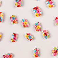 Faux ongles courts et ronds en ABS pour l'été, 24 pièces colorées, les plus vendues, à presser sur les doigts