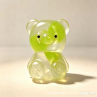 Jouet anti-stress en forme d'ours mignon en gelée transparente à l'huile de coco, avec tranche de fruit à l'intérieur, souple et extensible