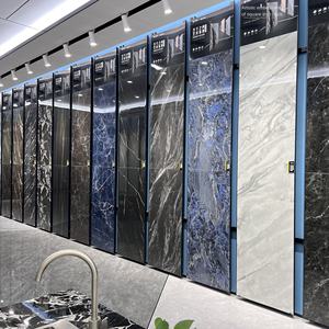 Carrelages modernes de luxe en pierre foncée 750x1500 carreaux de sol et de mur en marbre métallisé émaillé pour KTV <span class=keywords><strong>Hotel</strong></span> Club grands panneaux pour chambres - Product Image 2