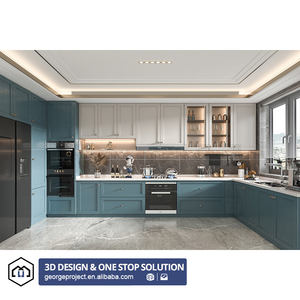 Appartement britannique en forme de U Design américain encadré <span class=keywords><strong>vert</strong></span> <span class=keywords><strong>olive</strong></span> armoire de <span class=keywords><strong>cuisine</strong></span> sur mesure armoire de <span class=keywords><strong>cuisine</strong></span> à panneau encastré avec îlot - Product Image 1