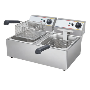 Friggitrice elettrica a doppio cilindro in acciaio inox 2200W, - Product Image 3