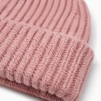 Bonnet tricoté sur mesure, rose poudré, côtelé, pour l'hiver, fabrication OEM ODM