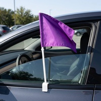 Soporte de plástico blanco duradero con gancho en U y tope para bandera de ventana de coche, para publicidad en automóviles