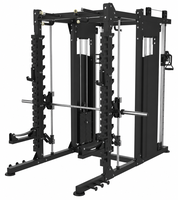 Station de musculation multifonctionnelle professionnelle avec rack de musculation, appareil d'entraînement fonctionnel, machine Smith et station de crossover à câbles avec lat pulldown, robuste
