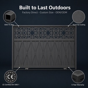 Puerta Corredera de Aluminio para Entrada de Vehículos, Puerta Ornamental de Patio Cortada con Láser, con Recubrimiento en Polvo - Product Image 3