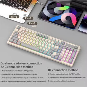 Wireless <b>Keyboard</b> Mixed Light Fashionable Color Ergonomic Design <b>Keyboard</b> Desktop Laptop Office Smooth Precise Typing <b>Keyboard</b> - Product Image 5