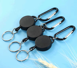 Porte-clés mousqueton personnalisé avec logo, porte-carte d'identité anti-perte, enrouleur de badge rétractable en plastique ABS rond, petit, durable et de haute qualité - Product Image 5