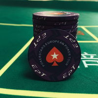 Jetons de poker en céramique écologiques de style européen, 40 mm, 14 g, logo personnalisé pour le poker, le mahjong, le Texas Hold'em, les divertissements familiaux