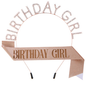 यूरोपीय फैशन बर्थडे पार्टी गर्ल हेयरबैंड बेल्ट हेडबैंड हेपंड शेप समारोह आर्क जन्मदिन की लड़की पाठ - Product Image 6