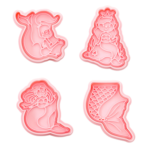 <span class=keywords><strong>Sirena</strong></span> serie 3D cartone animato stampo biscotto coda di pesce argilla fai da te principessa stampo per biscotti stampati personalizzati - Product Image 4