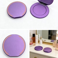 Support magnétique pour téléphone portable avec miroir, miroir de maquillage portable, support de téléphone pour bureau, en alliage d'aluminium, cadeau pour femme