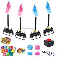 Nouvelle machine à confettis électronique noire améliorée, lanceur de paillettes colorées et de serpentins pour fête de révélation du sexe