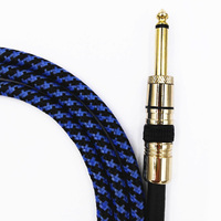 Câble de guitare TS 6,35 mm, cordon d'instrument mâle-mâle 1/4 pouce pour basse électrique, ampli, pédale, enregistrement en studio