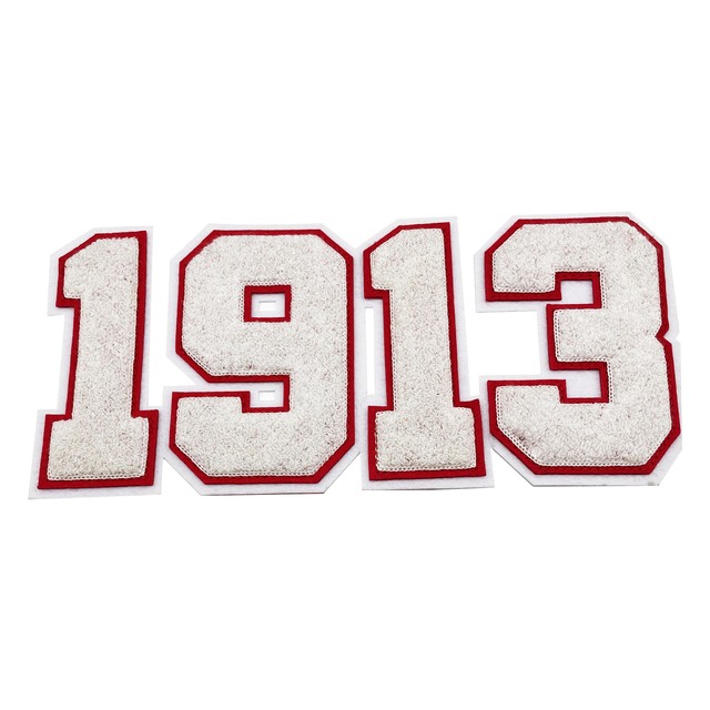 Low Price Custom Chenille Patches Alphabet Jacket Patches Embroidery Iron on Patch