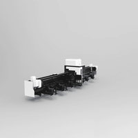 Máquina de corte láser CNC de 12KW con tres mandriles y función de sobrecorte, biselado delantero y trasero, cero residuos y descarga de tubos completos