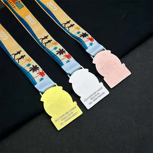 เหรียญรางวัลนักวิ่งเทรล ทำจากโลหะผสมสังกะสีเคลือบเงา พร้อมริบบิ้นพิมพ์ลายตามสั่ง สำหรับรางวัลผู้ชนะการแข่งขันวิ่งครอสคันทรีกลางแจ้ง 5 กม. 10 กม. - Product Image 6