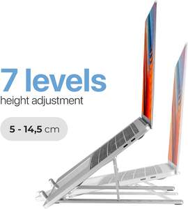 Soportes para Laptop Ajustables en 7 Niveles, Soporte para Laptop de Aluminio Ajustable, Soporte Elevador para Laptop para Escritorio, Compatible con Laptops de 9"-15.6" - Product Image 2