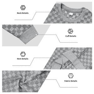 T-shirt a maniche lunghe da uomo in tessuto testurizzato a quadri 280gsm, anti-piega, vestibilità rilassata, personalizzabile, pronto per la spedizione - Product Image 5