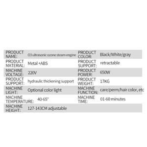 Appareil de soin capillaire à vapeur chaude et froide avec bonnet, 800 W, pour salon de coiffure et spa, micro-vapeur - Product Image 6